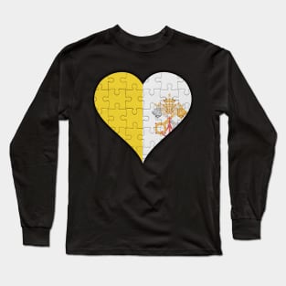 Vatican Jigsaw Puzzle Heart Design - Gift for Vatican With Vatican City Roots Long Sleeve T-Shirt